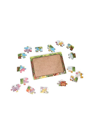 Hayvanlar Alemi 7 - 16 Parça Eğitici Öğretici Ahşap Çocuk Puzzle Yapboz Bebek Çocuk Oyuncak