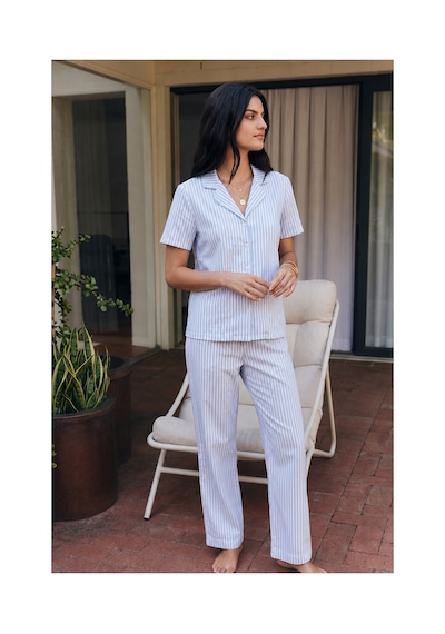 Fit Women Viskon Karışım Homewear Mavi Pijama Takımı