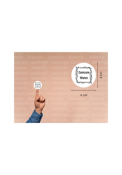 İngilizce Zemzem Suyu Hediyesi Etiketi Siyah Yuvarlak Mat Sticker Zamzam Hajj Umre 4 Cm 45 Adet Çok Renkli