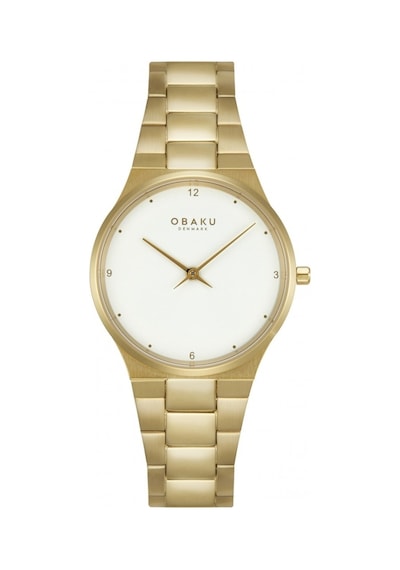 Obaku Denmark V305lxgwsg Quartz Çelik Altın Rengi Beyaz Kadran Safir Cam 32 Mm Kadın Kol Saati Altın