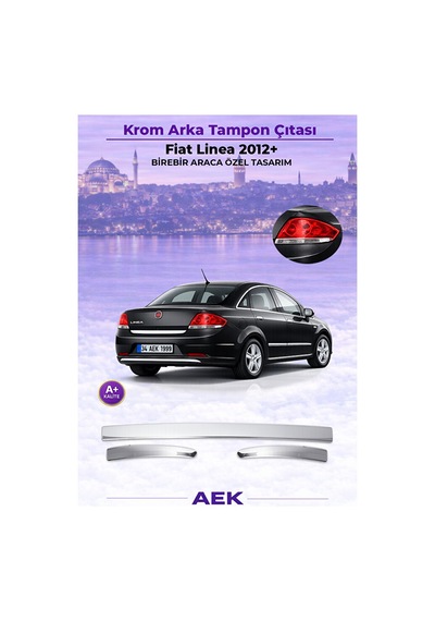 Fiat Linea 2012+ Araca Özel Krom Arka Tampon Çıtası A+