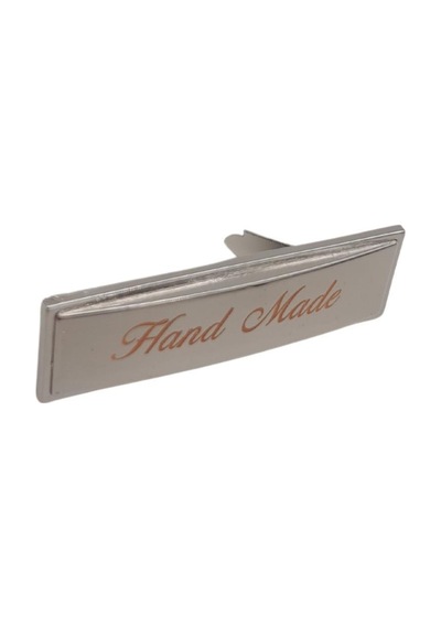Angel Çanta Aksesuar Handmade Yazılı Metal Etiket Plaka Süs Gümüş Renk