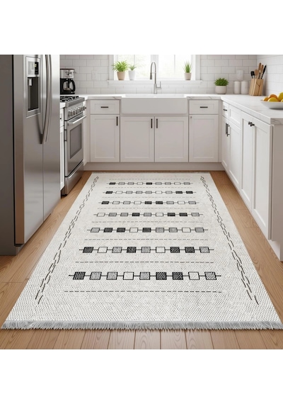 Küçük Kutular Modern Halı Dekoratif Kilim Krem