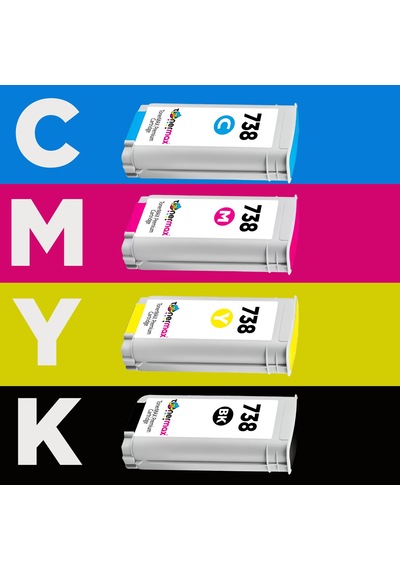 Hp Uyumlu Tonermax 738 Kartuş 4'lü Paketi 130ml - T850/t950 Uyumlu