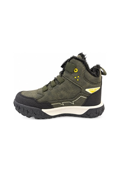 Tutınom Çocuk Mekanizma Bağcıklı Sportif Tasarım İçi Tüylü Outdoor Trekking Bot Haki
