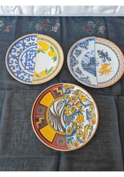 Karışık Pasta Tabağı 6 Kişilik Pasta Tabağı Seti Çok Renkli