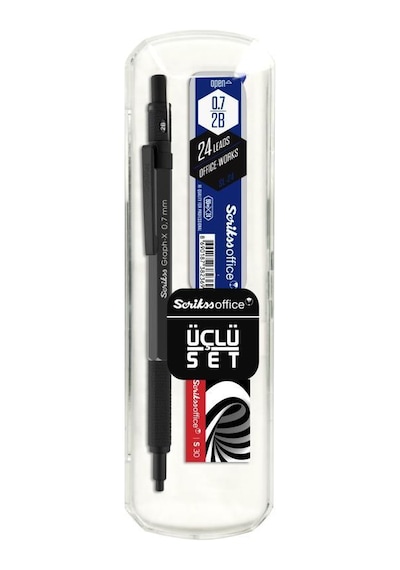 Scrikss Graph-x Metal Versatil Kalem 0.7 Mm Antrasit 3'lü Set