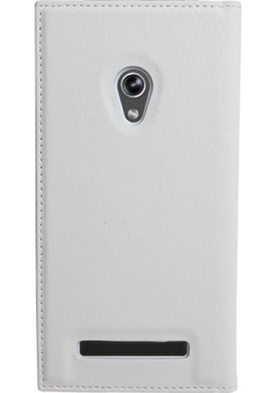 Zenfone 5 İle Uyumlu Kılıf Pencereli Kapaklı Safir Serisi Beyaz