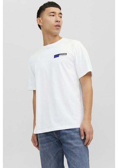 Jack & Jones Erkek T Shirt 12233999 Beyaz-mavi Beyaz - Mavi
