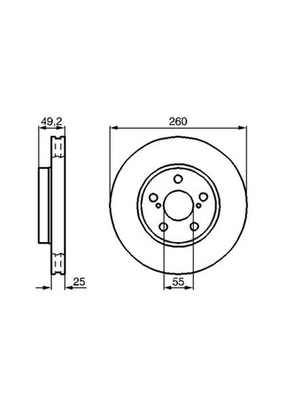 Toyota Avensis T22 97-03 1.6 2000-2003 Bosch Ön Disk 260mm 2 Adet