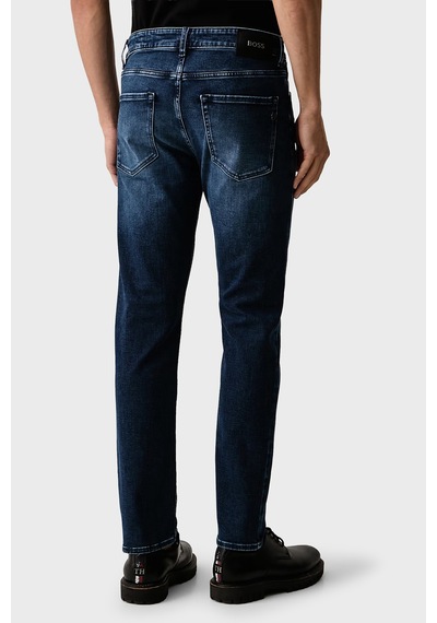 Boss Pamuklu Slim Fit Düz Paça Jeans Erkek Kot Pantolon 50568807 417 Lacivert