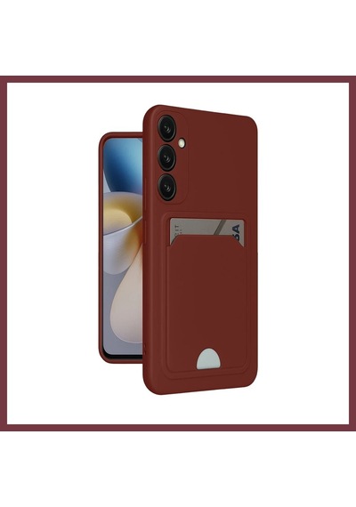 Storeşahin Samsung Uyumlu Galaxy S24 Fe Kılıf Kelvin Kartvizitli Silikon - Bordo Shn0720