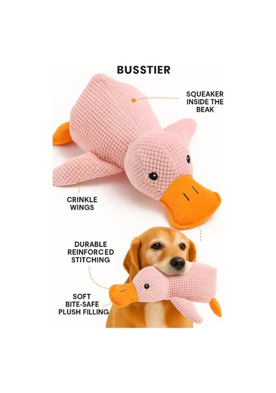 Busstier Köpek Oyuncağı Ördek Şekilli Peluş Sesli Ve Hışırtılı Dayanıklı Çiğneme Ve Isırma Oyuncağı An