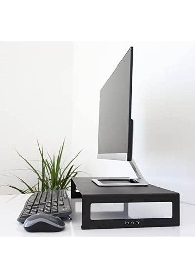 Metal Monitör Standı - Siyah - Monitör Yükseltici - Laptop Standı - Organizer - Sms1bl