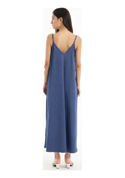 Quzu 25yelb00568 İndigo Elbise Indigo