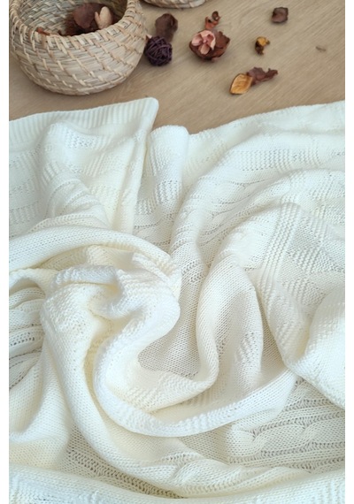 Kız Erkek Bebek Unisex Krem Triko Süslü Bebek Battabiyesi Stl6393 Krem