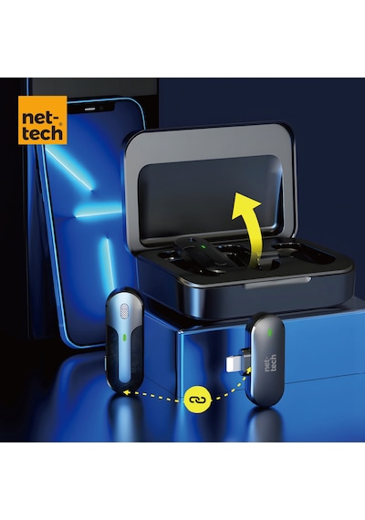 Nettech Nt-0t09 Lightning Duo Wireless Mini Kablosuz Yaka Mikrofonu