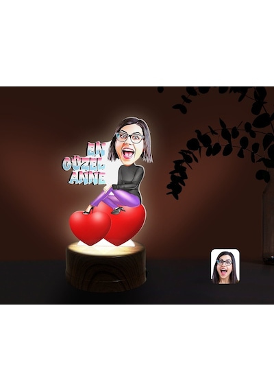 Kişiye Özel En Güzel Anne Karikatürlü Dekoratif 3D Biblo Led Işık
