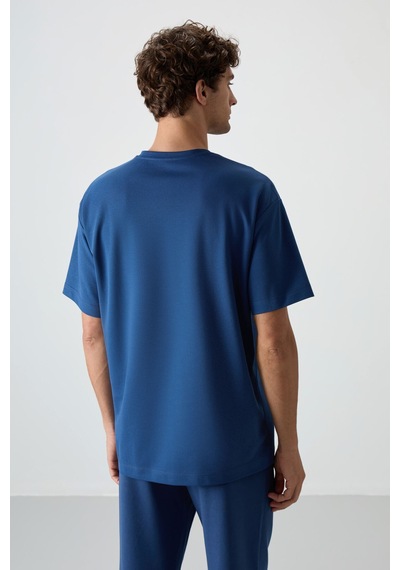 Air Jones Tommy Life Parlament Pamuklu Kalın Yüzeyi Dokulu Oversize Fit Baskılı Erkek T-shirt - 88365 Parlament