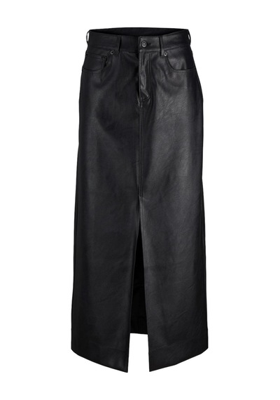 Jack&jones Jjxx Minimalist Maxi Deri Etek Ön Yarığı Detaylı - Günlük & Şık Siyah