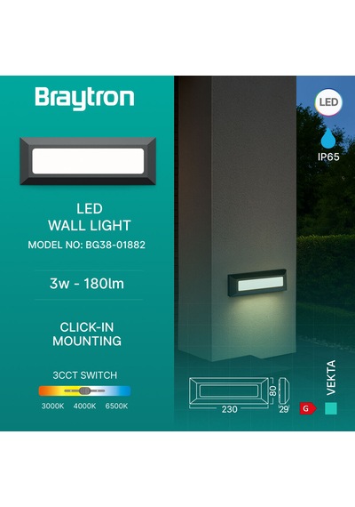 3w Modern Beyaz 3 Renk Slim Led Armatür - Yüksek Verimli Siyah