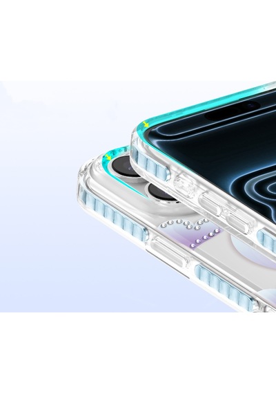 İphone 17 Pro Uyumlu Kılıf M-safe Şarj Özellikli Zore Paris Elvo Sert Pc Kapak Mavi