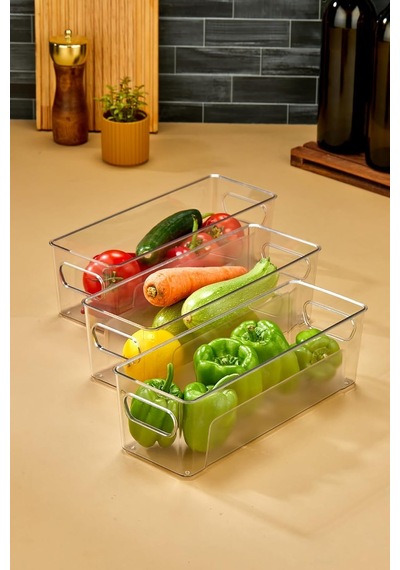 Buzdolabı Ve Dolap İçi Düzenleyici Şeffaf Organizer Set - 3 Adet, Cc.cp.001 6 Adet Siyah Toka