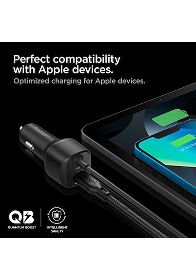 Spigen 47w Usb-c 2 Port Araç İçi Hızlı Şarj Aleti + Lightning Şarj Kablosu Güç Adaptörü Çakmaklık İphone & İpad Type-c - Acp04205 Spigen Tr li Spigen 47w Usb-c 2 Port Araç İçi Hızlı Şarj Aleti + Lightning Şarj Kablosu Güç Adaptörü Çakmaklık İphone & İpad Type-c - Acp04205 Spigen Tr li