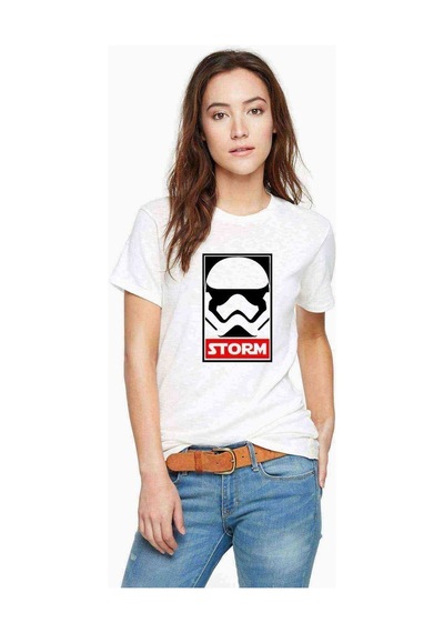 Storm Baskılı Beyaz Kadın Tshirt (534288603)