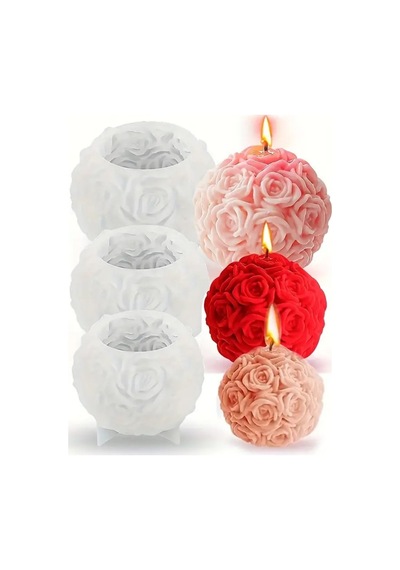Üçlü Top Gül Set Silikon Kalıp S891