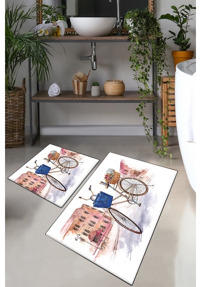 DANCE STREET DJT 2 LI SET Banyo Halısı Banyo Paspası Çok Renkli