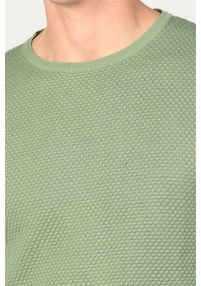 Tudors Slim Fit Dar Kesim Bisiklet Yaka Petek Desenli Erkek Kazak-1973 Yeşil Tudors Slim Fit Dar Kesim Bisiklet Yaka Petek Desenli Erkek Kazak-1973 Yeşil