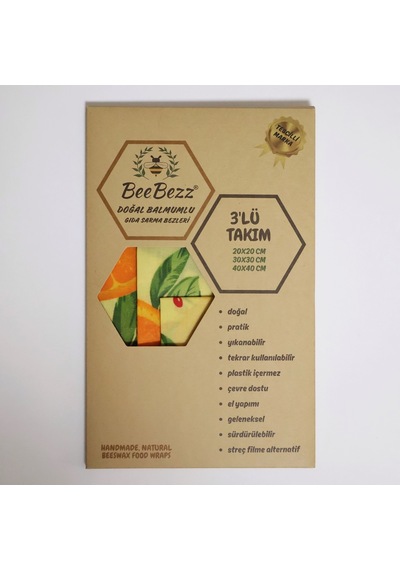 Beebezz 3'lü Set / Portakal Portakal Desenli
