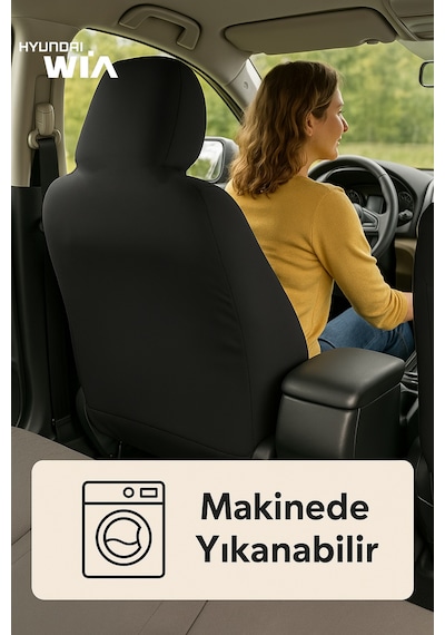 Her Mevsim Rahatlik Sunan Hyundai Elantra İle Uyumlu Oto Koltuk Kilifi İle Aracinizda Ferahlik Siyah