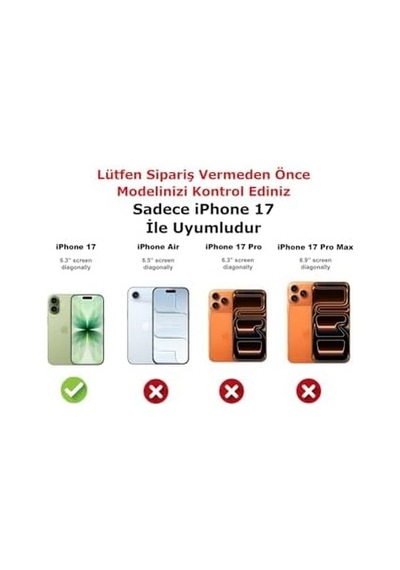 - Apple iPhone 17 İle Uyumlu Apple Kılıf İçi Kadife Ekran Ve Kamera Yükseltili Lansman Silikon Koruyucu Kapak
