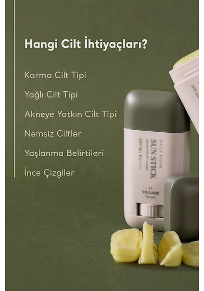 Village 11 Factory Daily Fresh Vegan Sun Stick SPF50+ Pa++++ 50 G