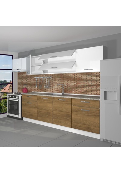 Decoraktiv Prestij 280 Mdf Hazır Mutfak Dolabı - Tezgah Dahil - Pera Beyaz Beyaz - Meşe Decoraktiv Prestij 280 Mdf Hazır Mutfak Dolabı - Tezgah Dahil - Pera Beyaz Beyaz - Meşe