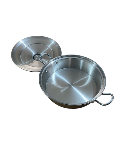 Mobilreyon Alüminyum Kızartma,pilav,karnıyarık,kamp Tavası -kapaklı Mini Tava-24cm 2-3 Kişilik Gümüş