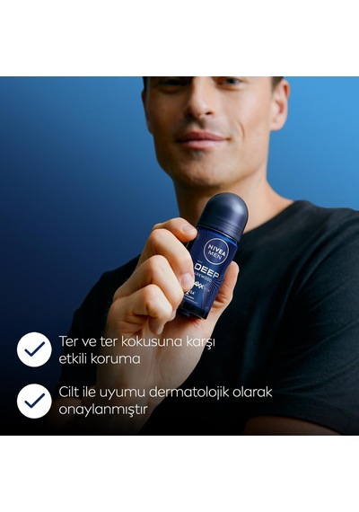 Erkek Roll On Deodorant Deep Darkwood 50 Ml,72 Saat Ter Ve Ter Kokusuna Karşı Koruma,maskülen Ferah Koku,aktif Karbon,yapışkan His Bırakmaz