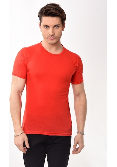 Erkek Slim Fit Bisiklet Yaka Kısa Kollu T-Shirt Tişört 10 Renk
