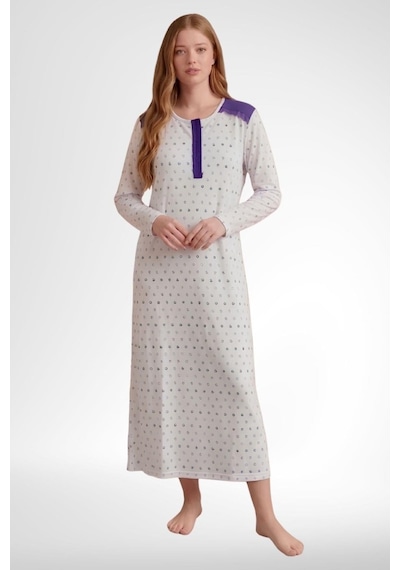 Mecit Pijama Mecit 6356 Mor Büyük Beden Kadın Gecelik