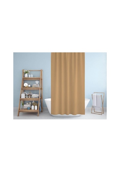 Tropik Home Banyo Perdesi - Tek Kanat Duş Perdesi, Polyester Kumaş Duşakabin Perdesi 180x200 Cm Küvet Perdesi Bej Diğer
