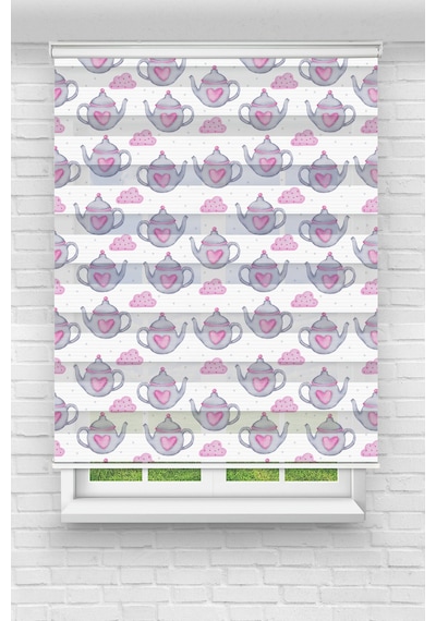 Perdeoutlet38 Enxboy Çaydanlık Dijital Baskılı Zebra Perde-cocuk Odası-stor Perde Renkli