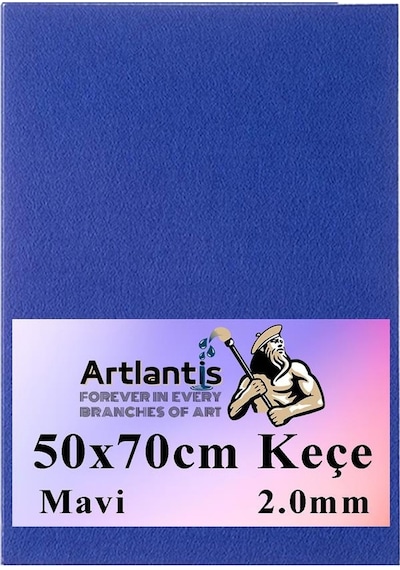 Mavi Keçe 50 x 70 CM 2.0 MM 1 Adet Renkli Hobi Keçesi Elişi Keçesi Anasınıfı Kreş Okul Öncesi
