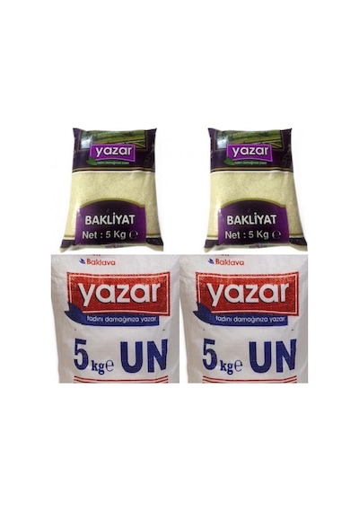 Yazar Bakliyat Pilavlık Pirinç 2 x 5 KG + Baklavalık Sert Buğday Unu 2 x 5 KG