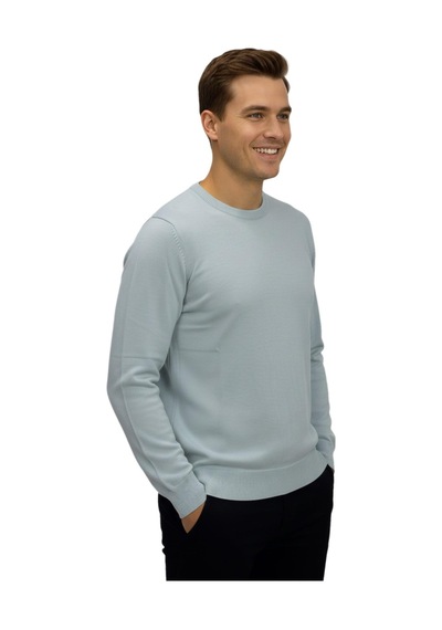 Raymons Erkek Spor Sıfır Yaka Regular Fit Kazak Bgl-st04953 Mint-yeşili
