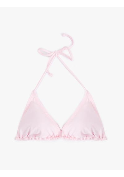 Koton Boyundan Bağlamalı Üçgen Bikini Üstü Pembe 5sak10258mm Gül