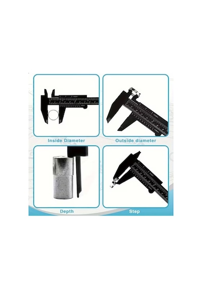 Kumpas 0 150 Mm Çift Ölçekli Ölçüm Aleti Hassas Plastik Vernier Caliper Atölye, Hobi Ve Teknik Kullanımlar İçin Dayanıklı Ölçüm Aracı