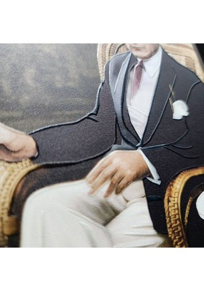 Atatürk Masaüstü Ahşap Tablo - Kabartmalı Baskı Şık Hediyelik 11x16 Cm No 4 3 Parça
