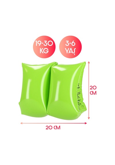 Çocuk Yüzme Kolluk 3-6 Yaş 19-30 Kg Şişme Deniz Havuz Yüzücü Kolluk Yüzme Kolluğu Yeşil